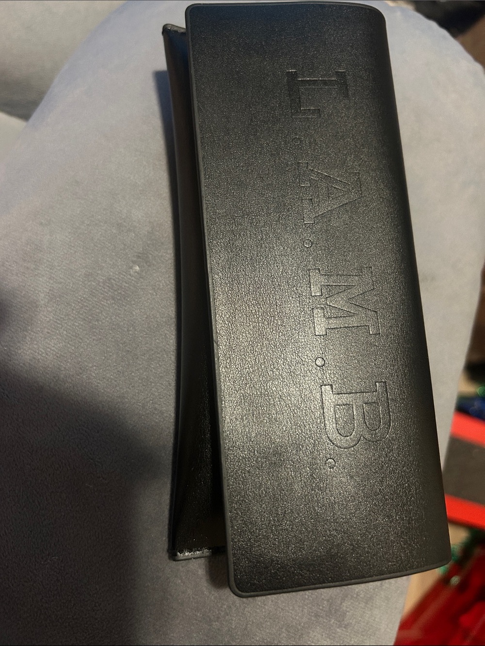 L.A.M.B. Black Embossed Leather Sunglasses Case